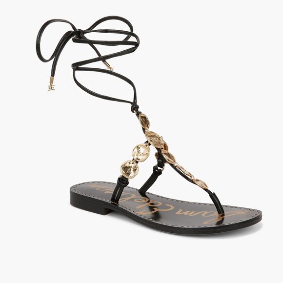 NEW Sam Edelman Deirdre Ankle Wrap Sandal (Women) 8.5M, BLACK - Picture 4 of 11